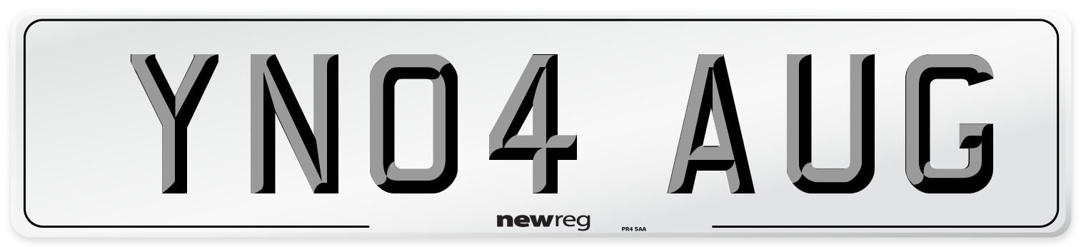 YN04 AUG Number Plate from New Reg